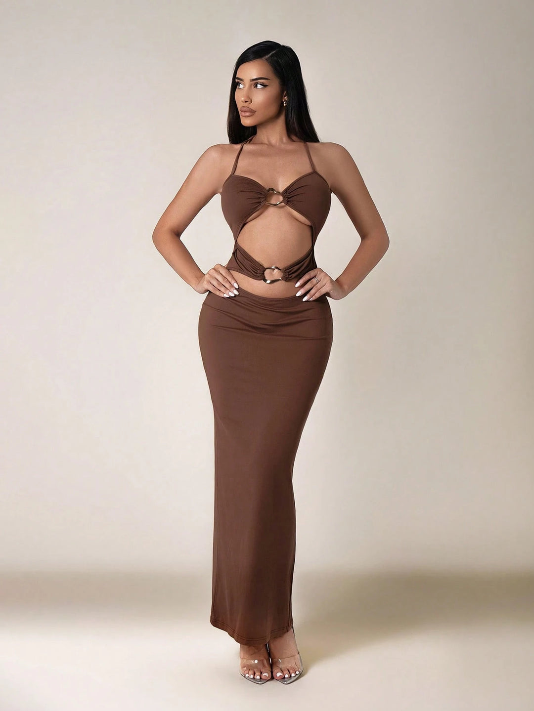 Rochie maxi SHEIN, maro