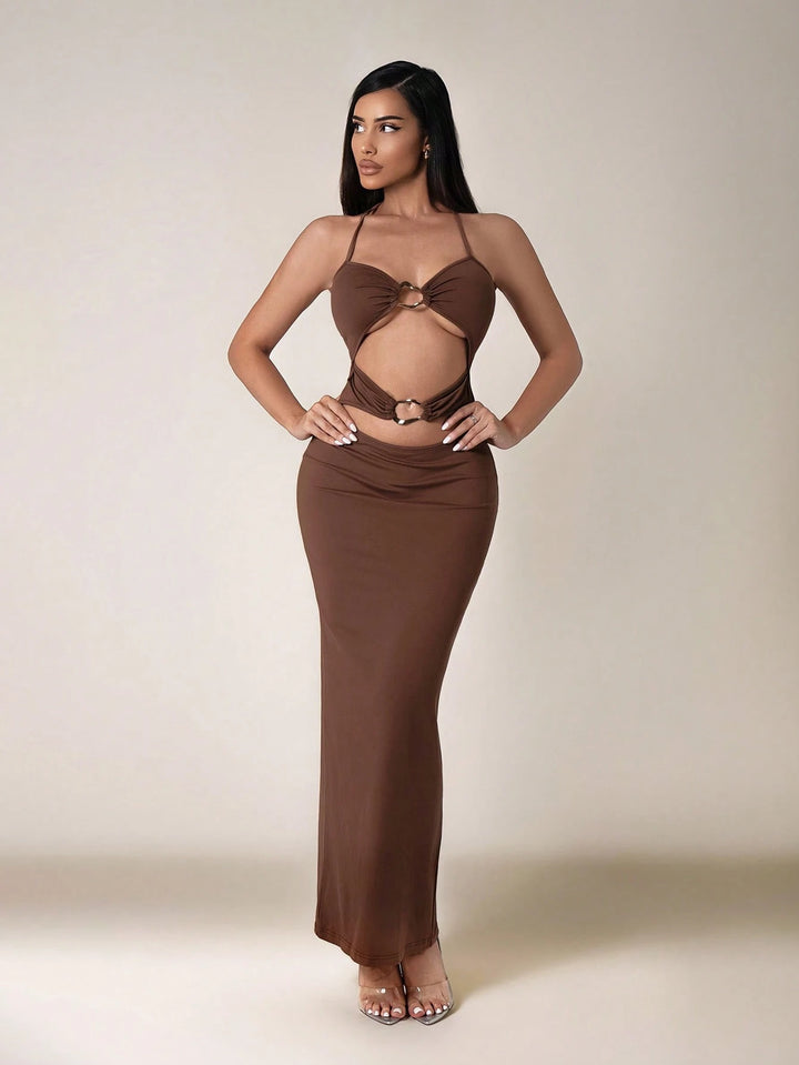 Rochie maxi SHEIN, maro