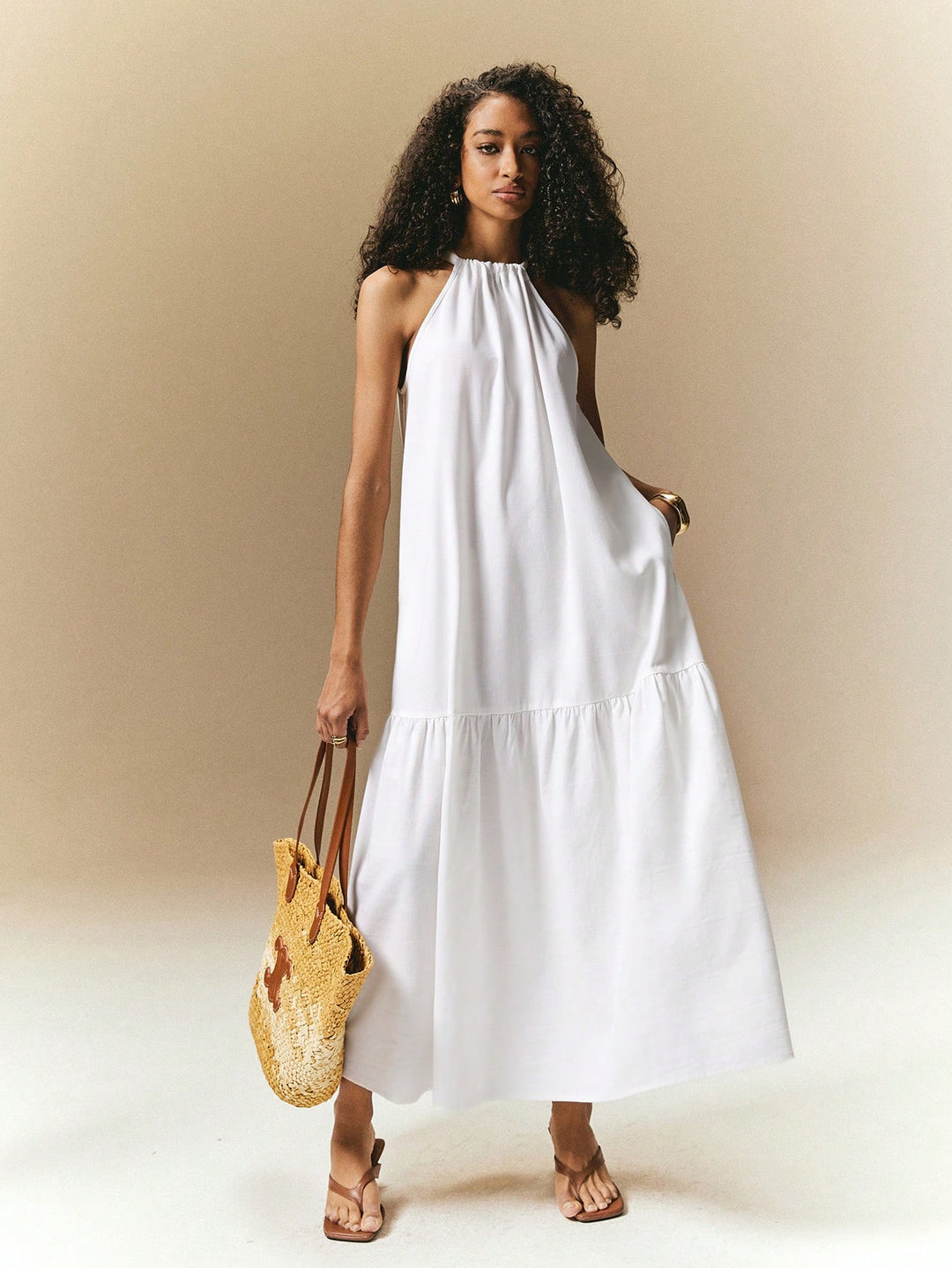 Rochie maxi SHEIN, alb
