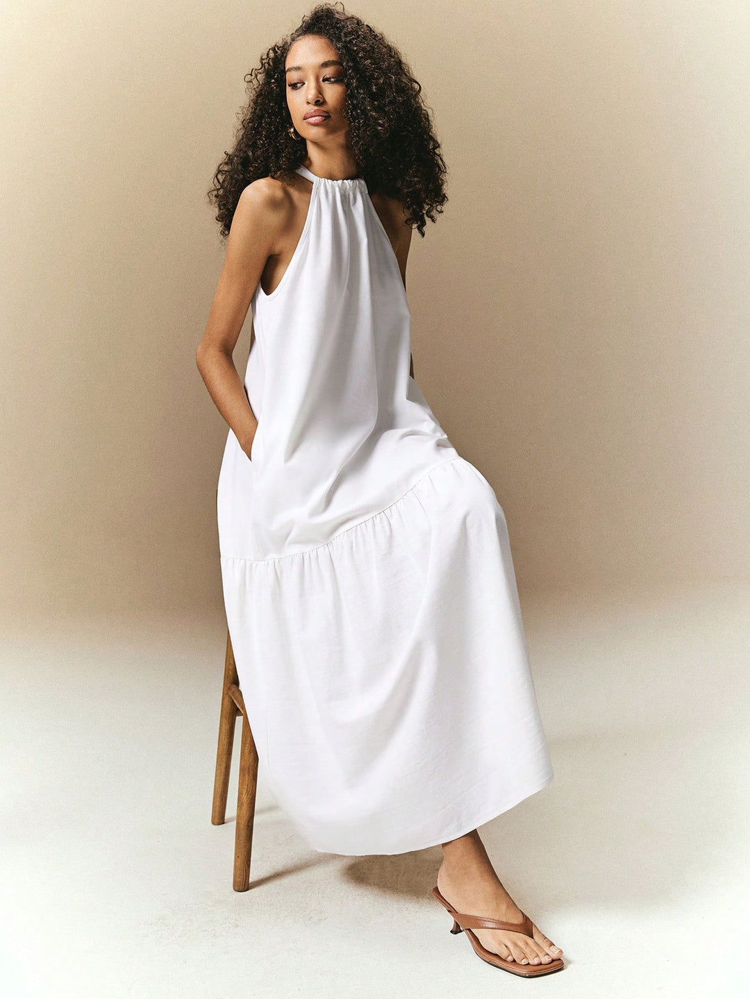 Rochie maxi SHEIN, alb