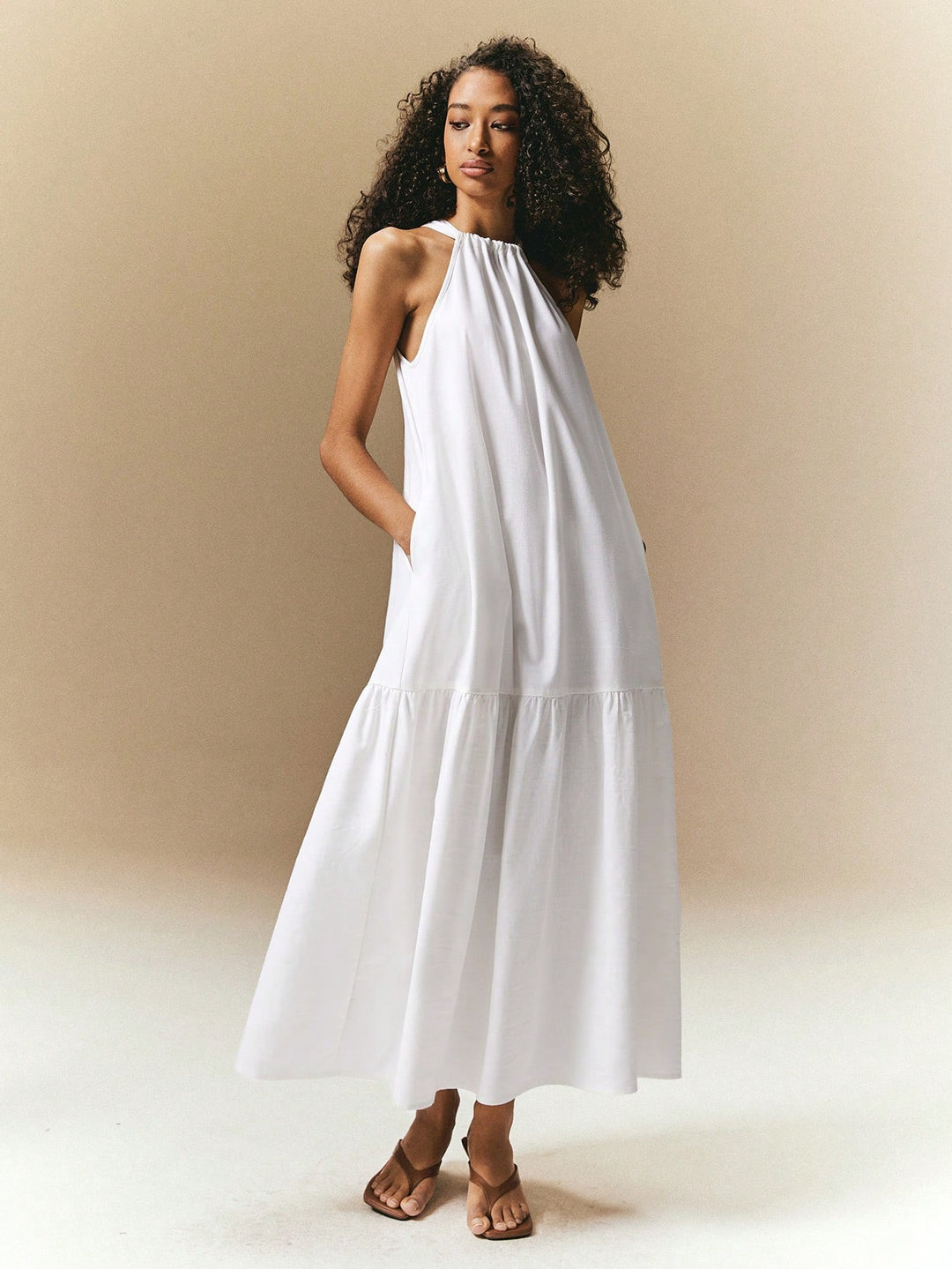 Rochie maxi SHEIN, alb