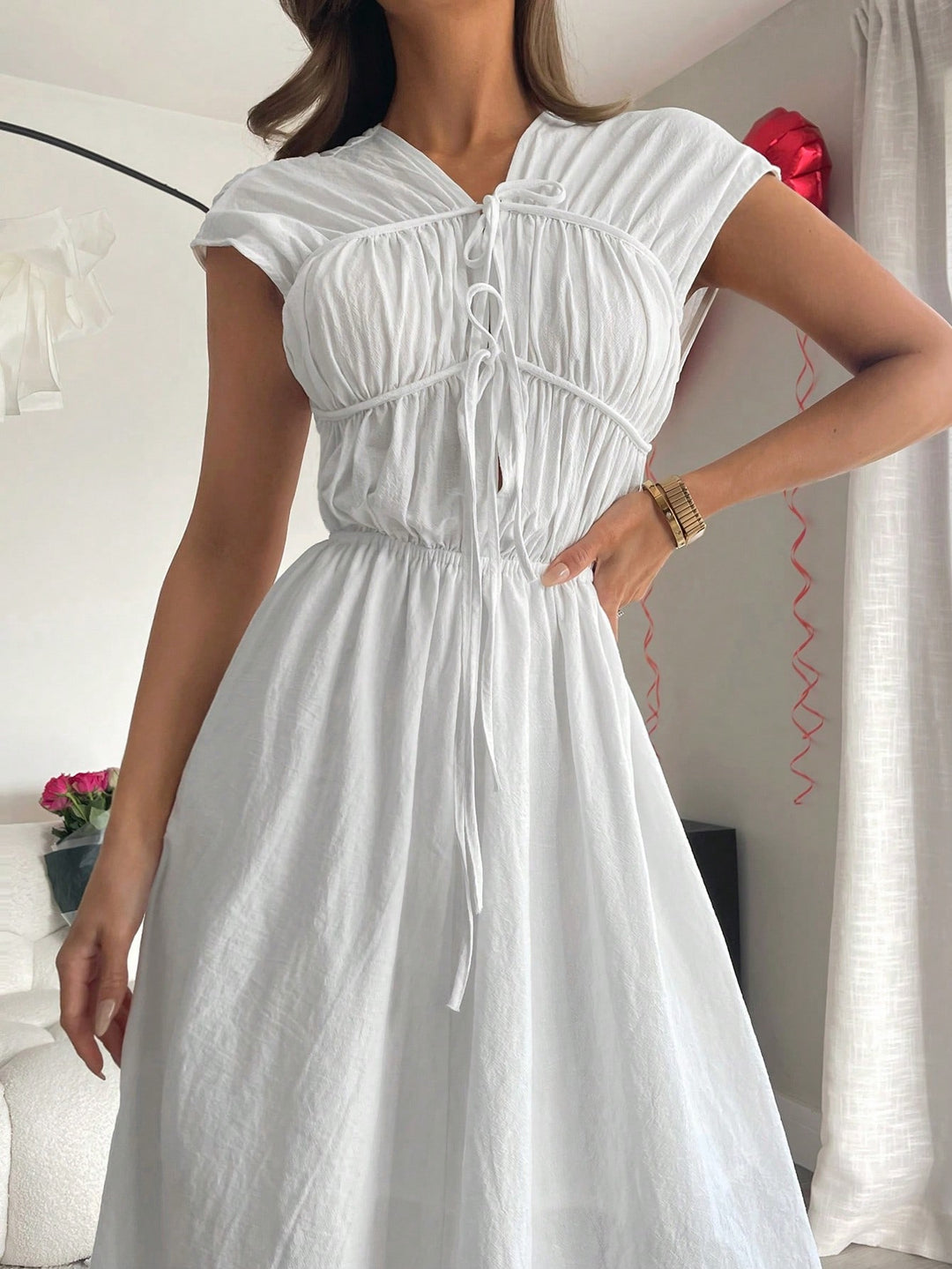 Rochie maxi SHEIN, alb