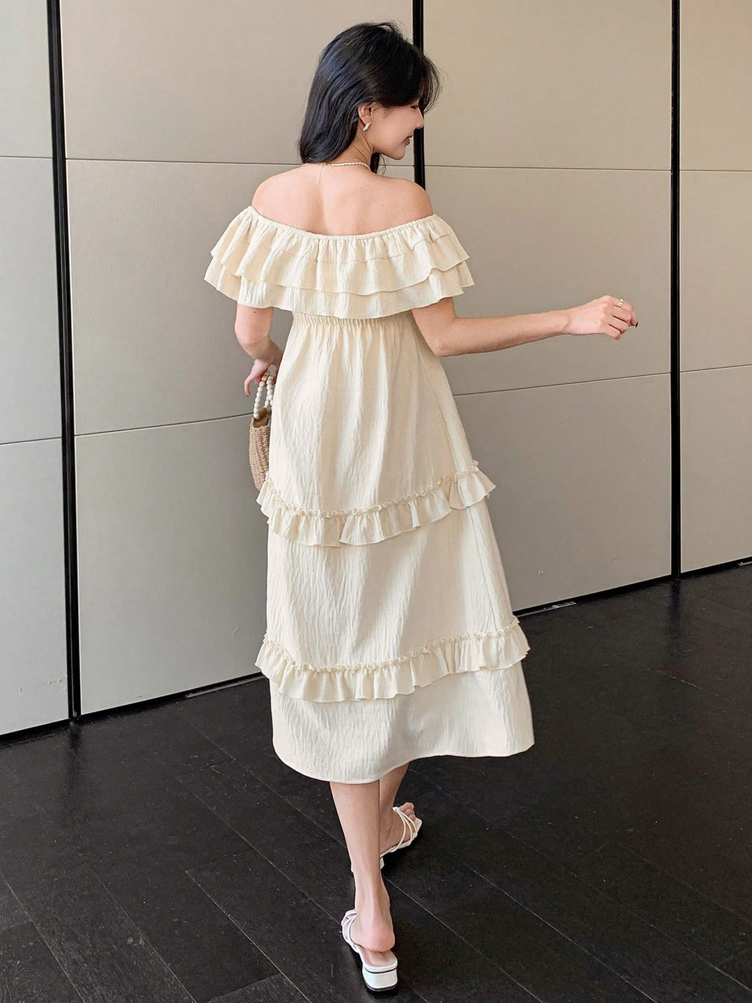 Rochie midi SHEIN, crem