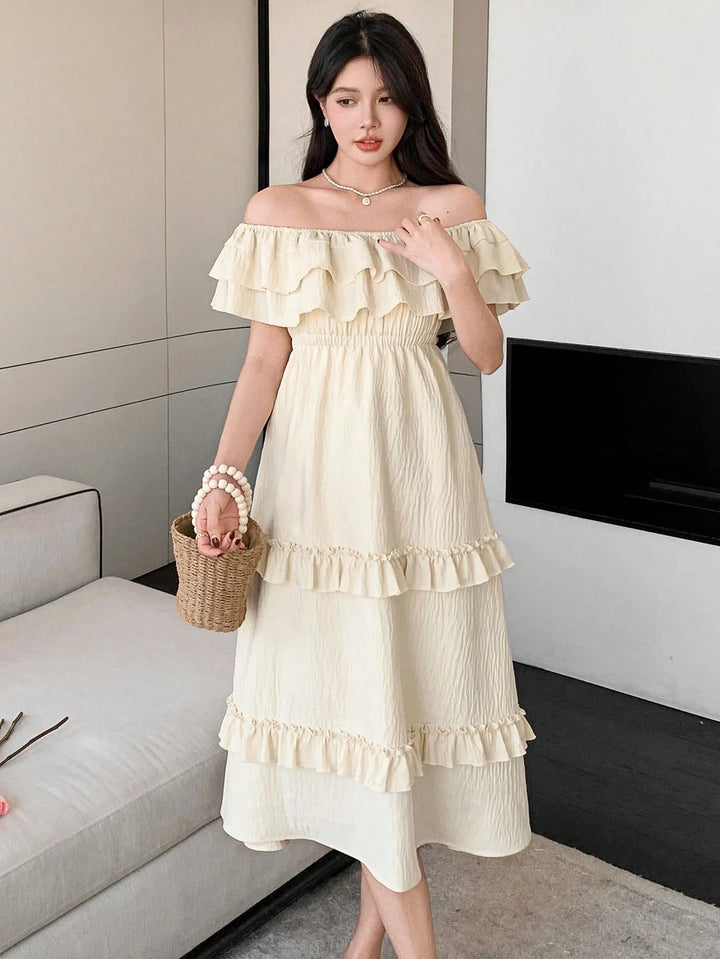 Rochie midi SHEIN, crem