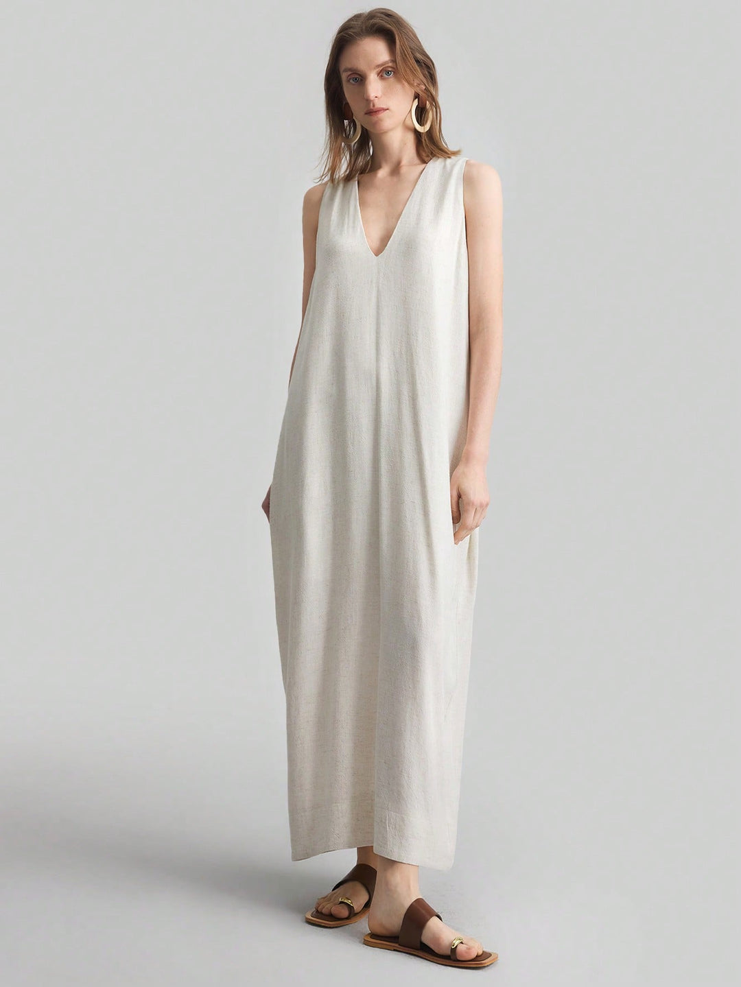 Rochie maxi SHEIN, bej
