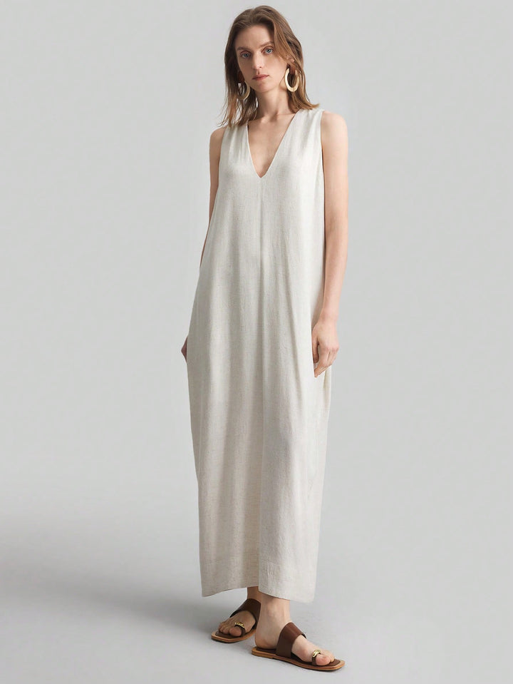 Rochie maxi SHEIN, bej