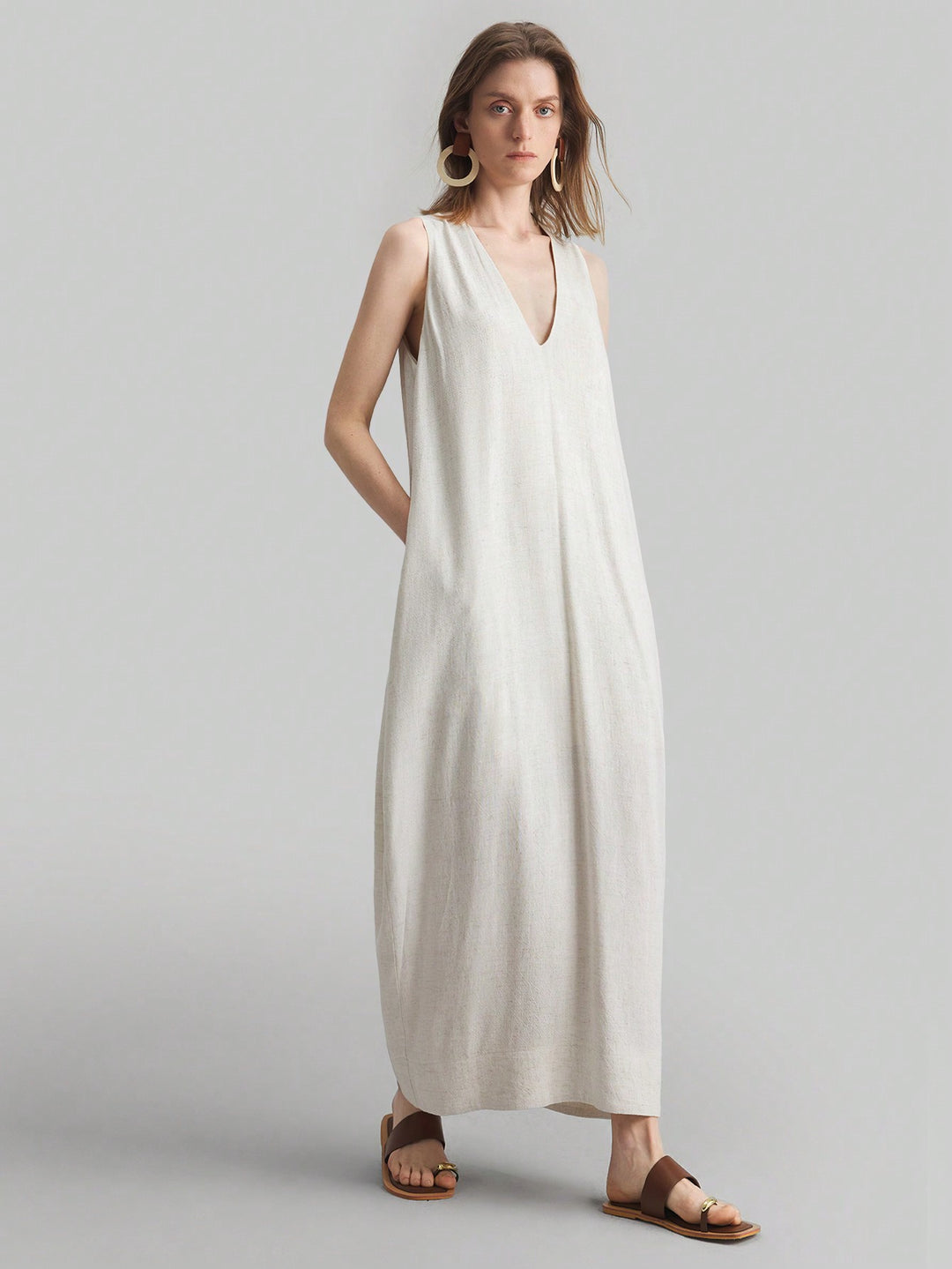 Rochie maxi SHEIN, bej