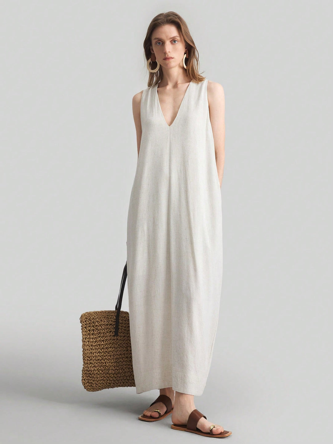 Rochie maxi SHEIN, bej