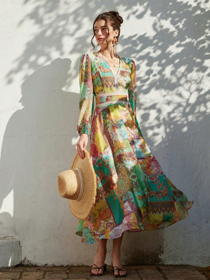 Rochie maxi SHEIN, mix culori