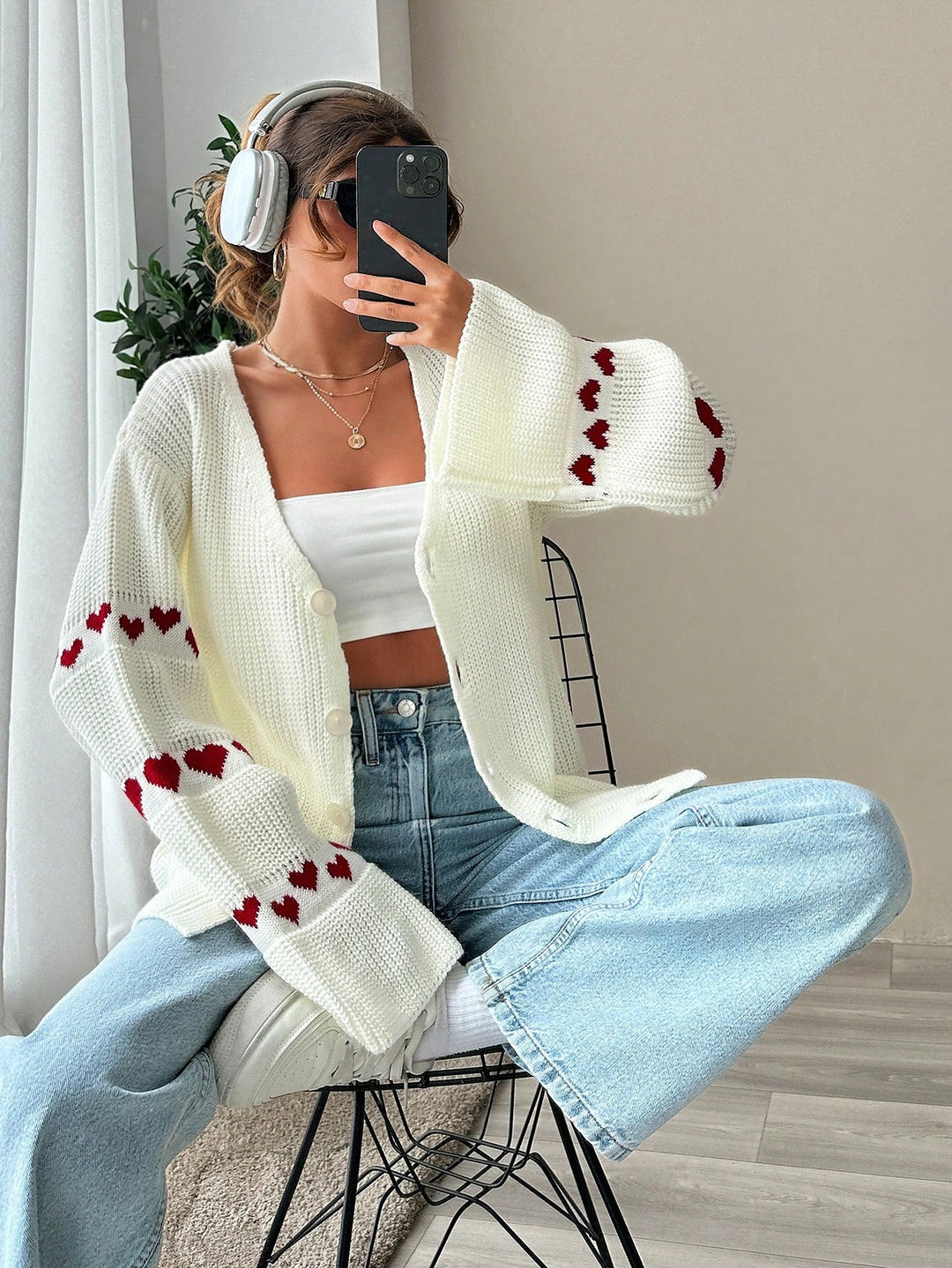 Cardigan SHEIN, alb