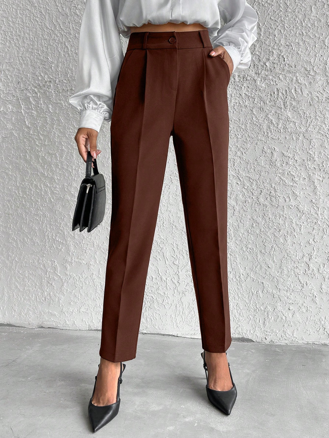 Pantaloni SHEIN, maro