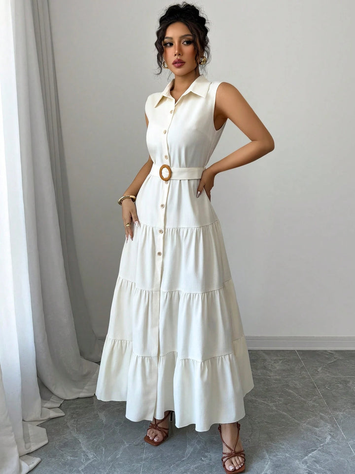Rochie maxi SHEIN, crem