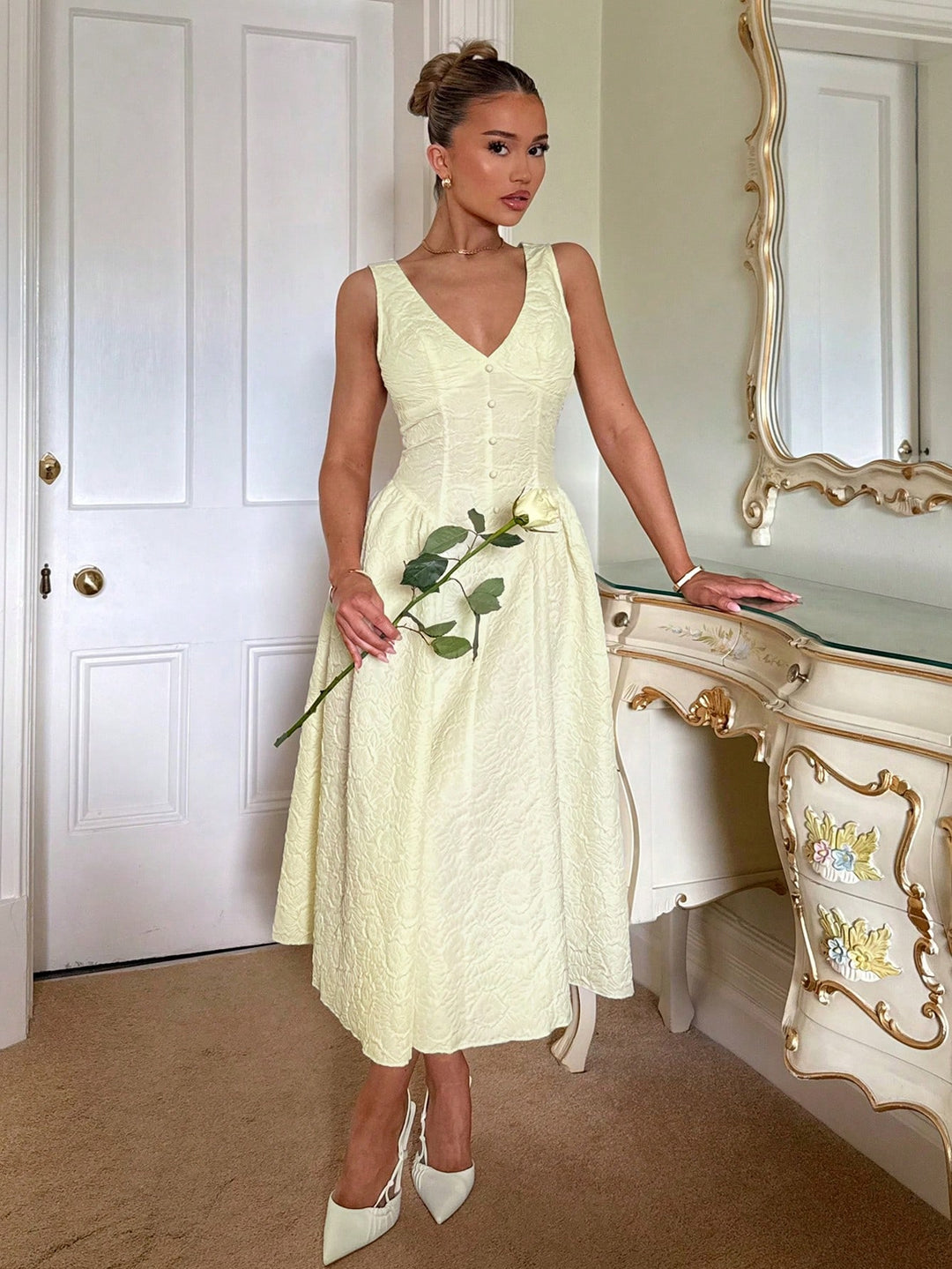 Rochie midi SHEIN, galben