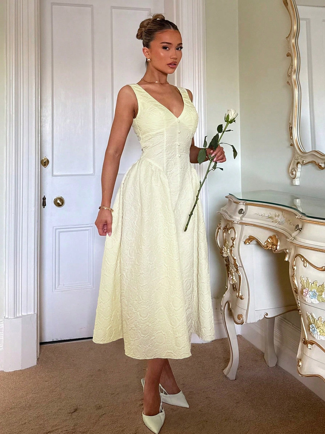 Rochie midi SHEIN, galben