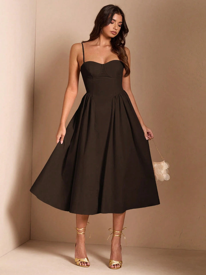 Rochie midi SHEIN, maro