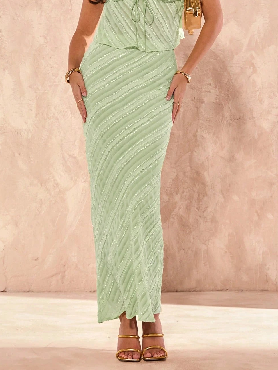 Fustă maxi Shein, verde
