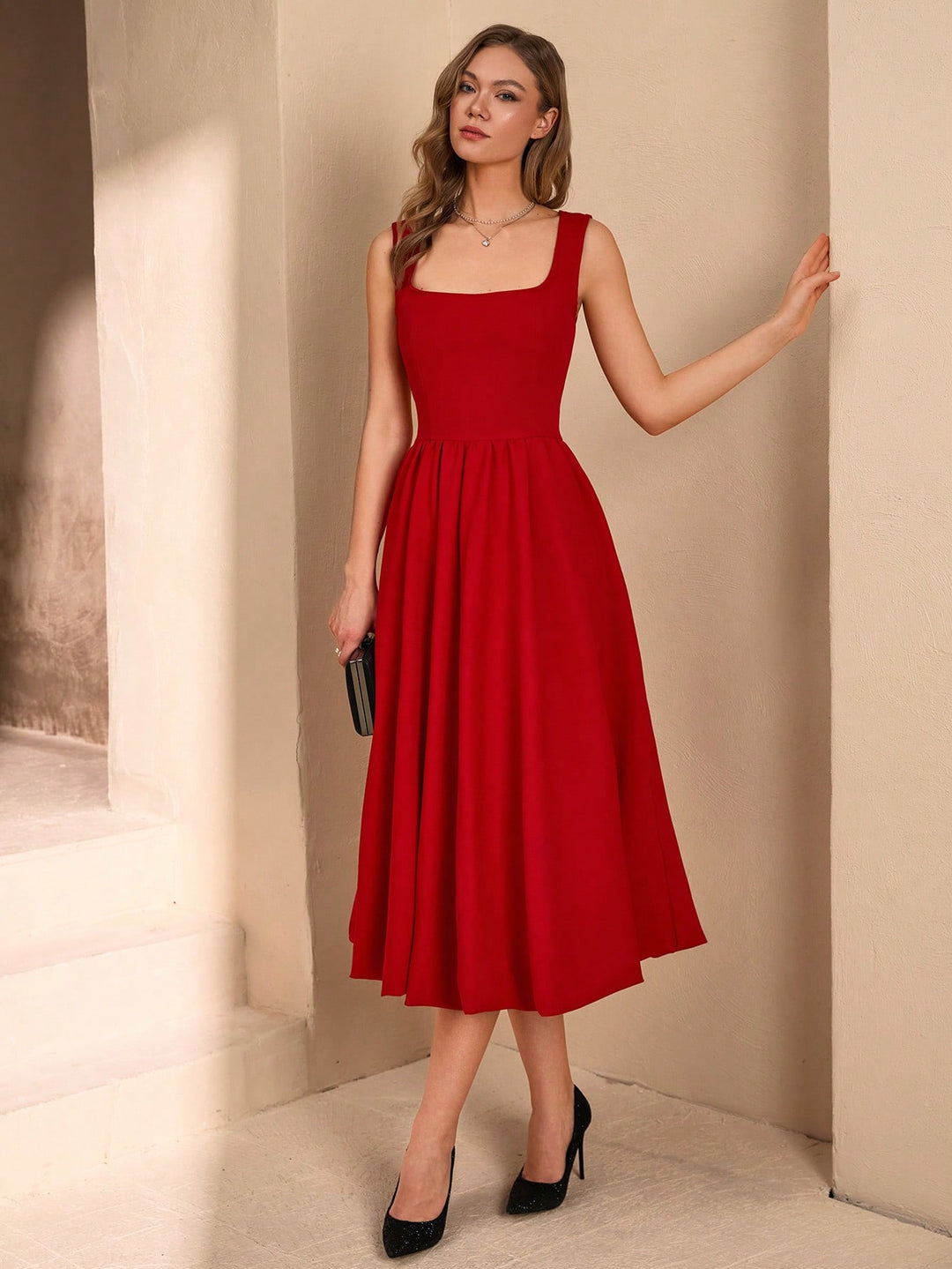 Rochie midi SHEIN, roșu