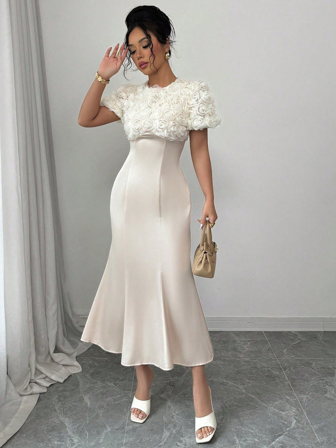 Rochie maxi SHEIN, bej