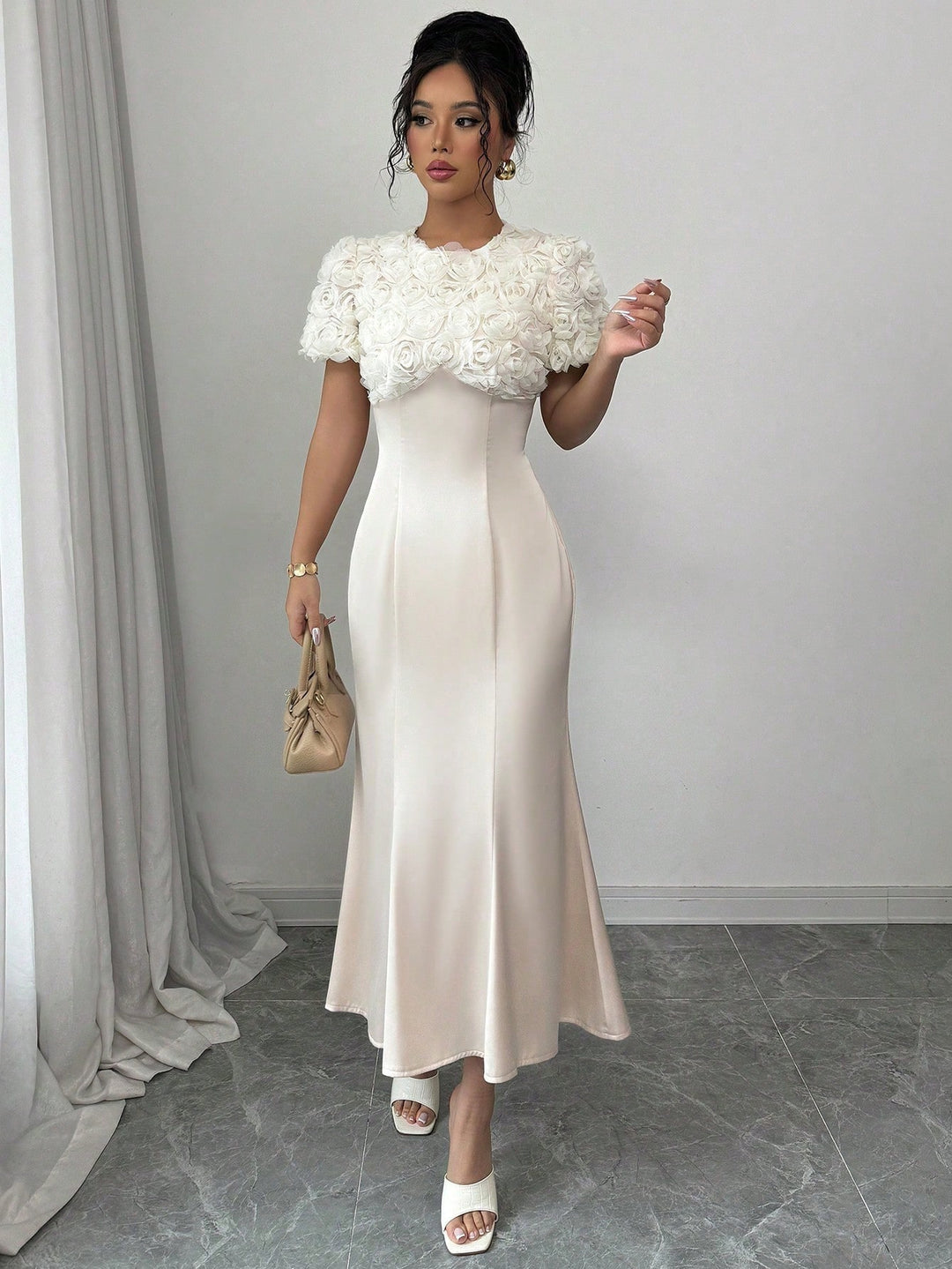 Rochie maxi SHEIN, bej