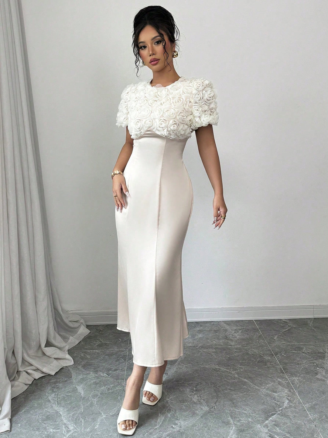 Rochie maxi SHEIN, bej