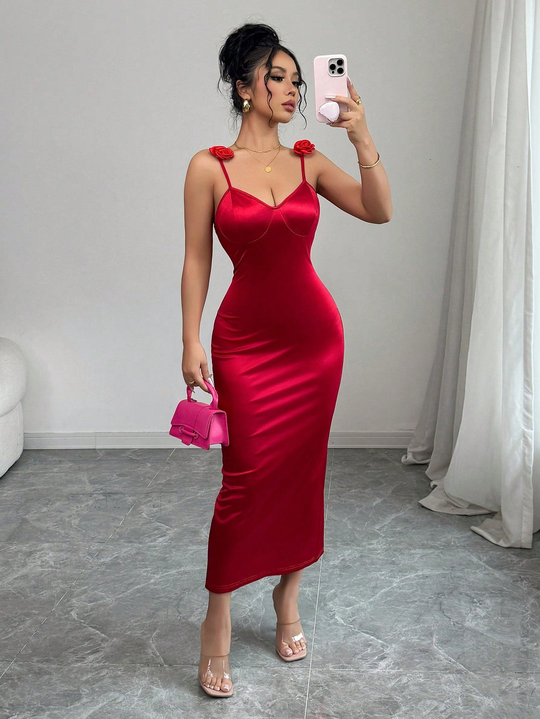 Rochie maxi SHEIN, roșu