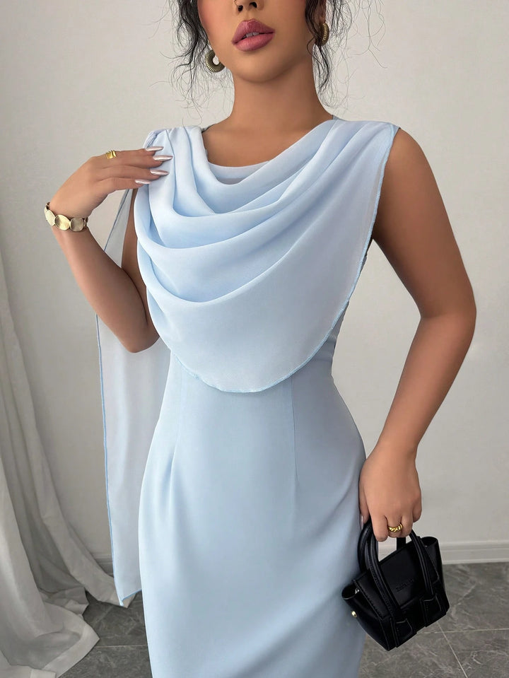 SHEIN midi ruha, kék