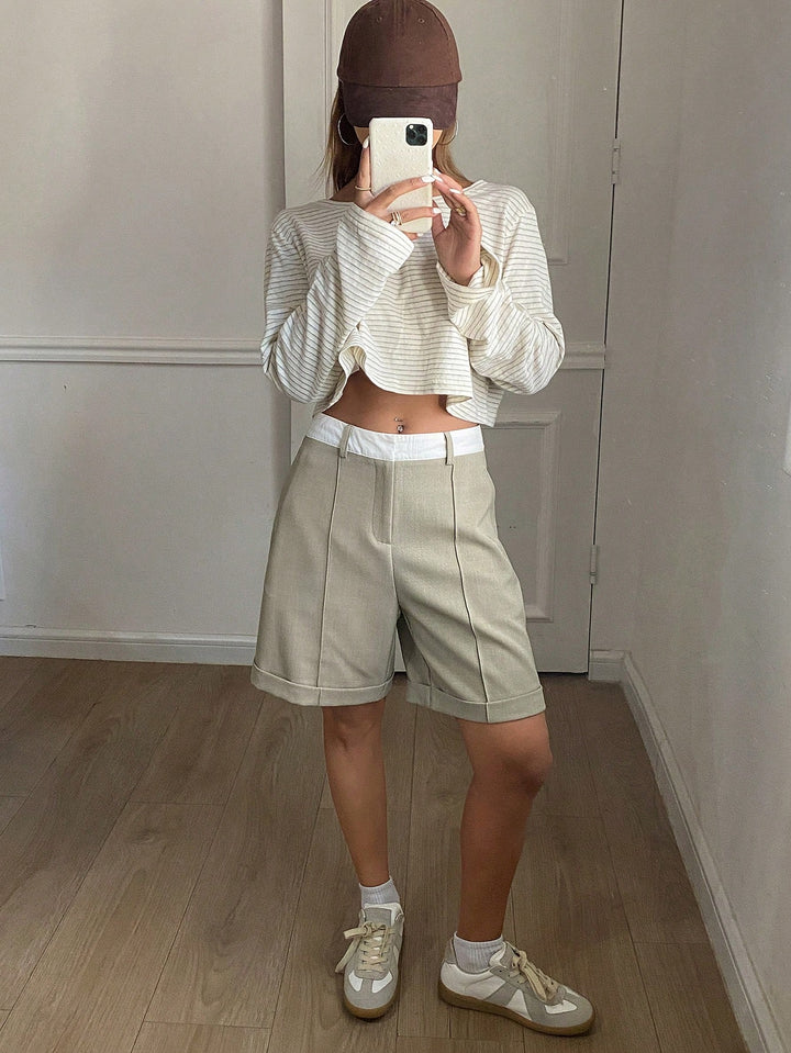 Pantaloni scurți SHEIN, kaki