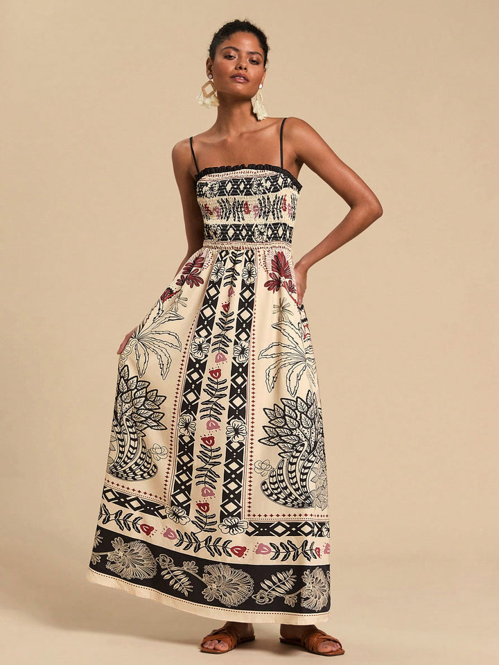 Rochie maxi SHEIN, bej