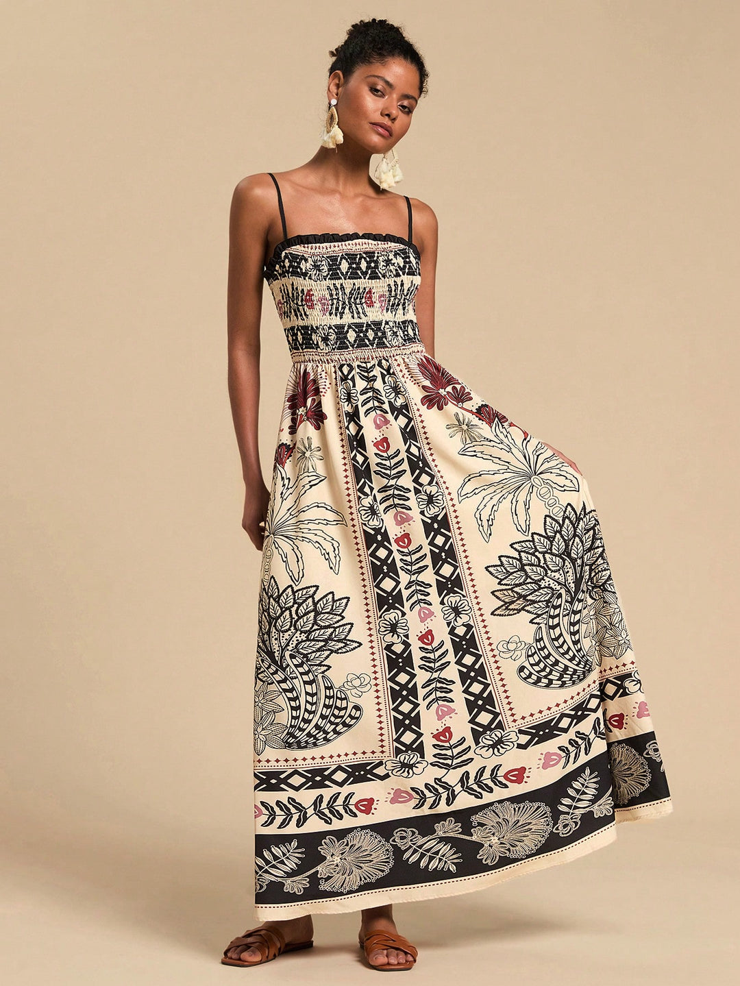 Rochie maxi SHEIN, bej
