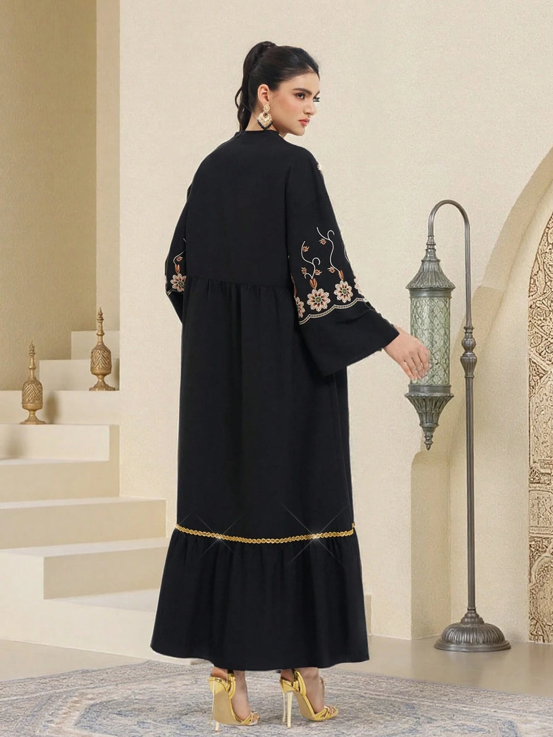 SHEIN midi ruha, fekete