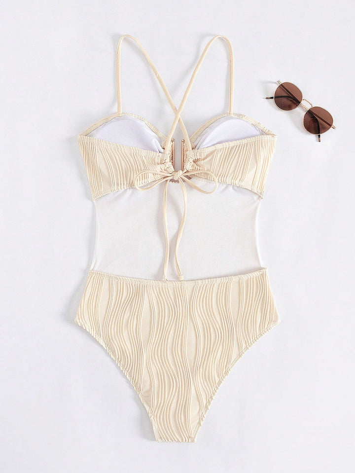 Costum de baie întreg SHEIN, crem