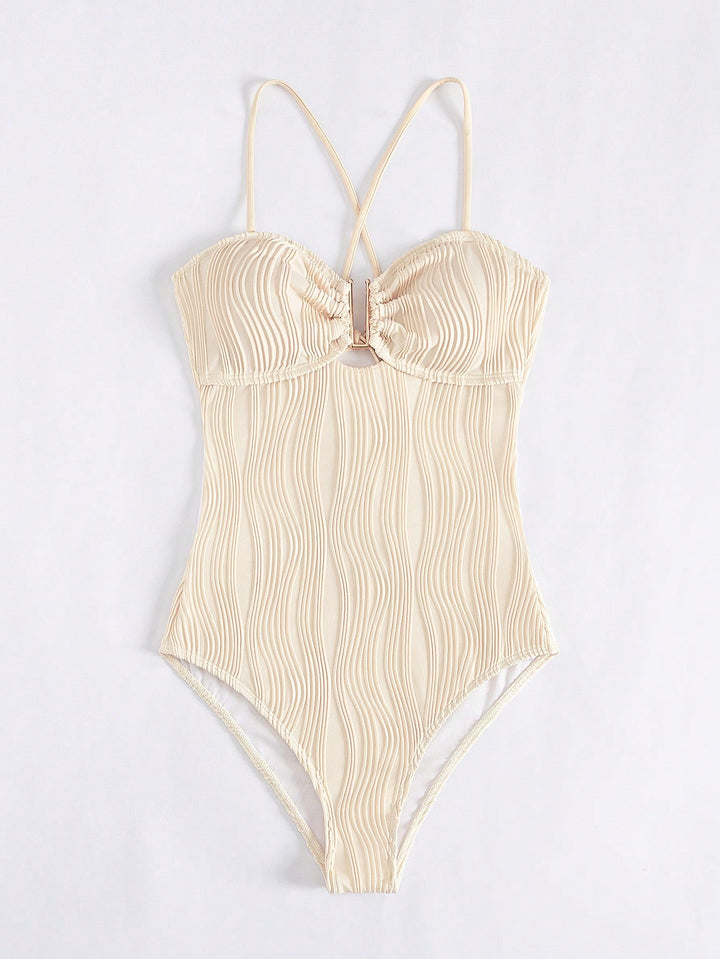 Costum de baie întreg SHEIN, crem