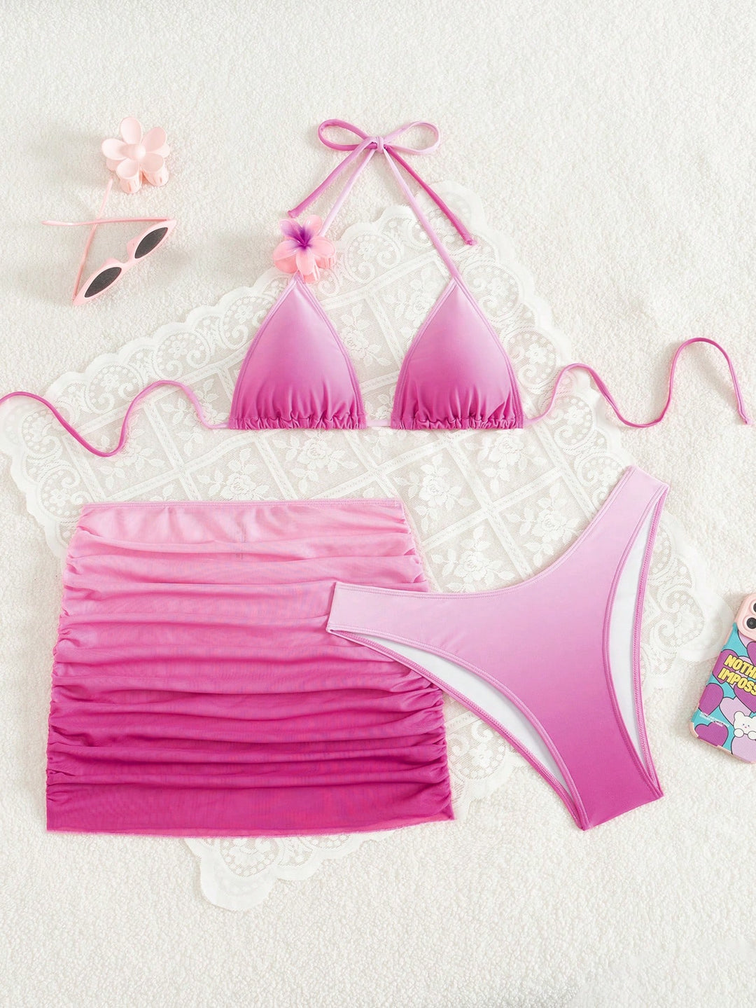 Set bikini SHEIN, roz