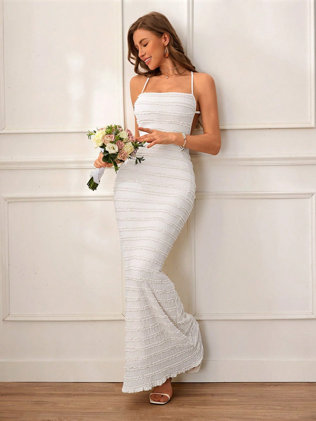 Rochie maxi SHEIN, alb