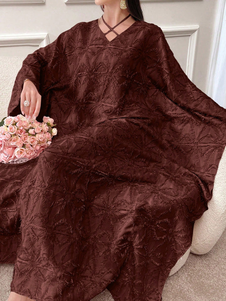 Set caftan și jalabiya SHEIN, maro