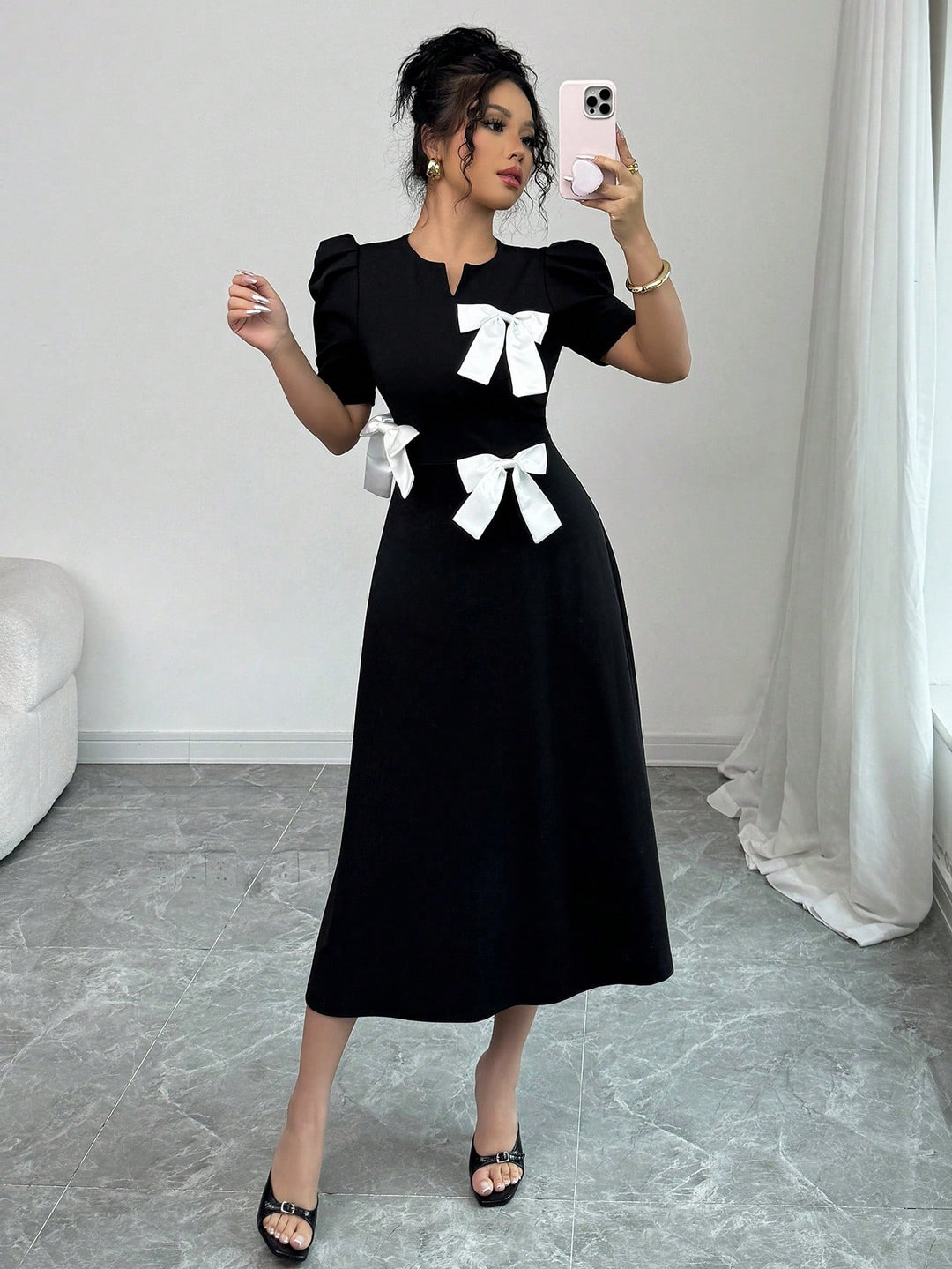 Rochie midi SHEIN, negru