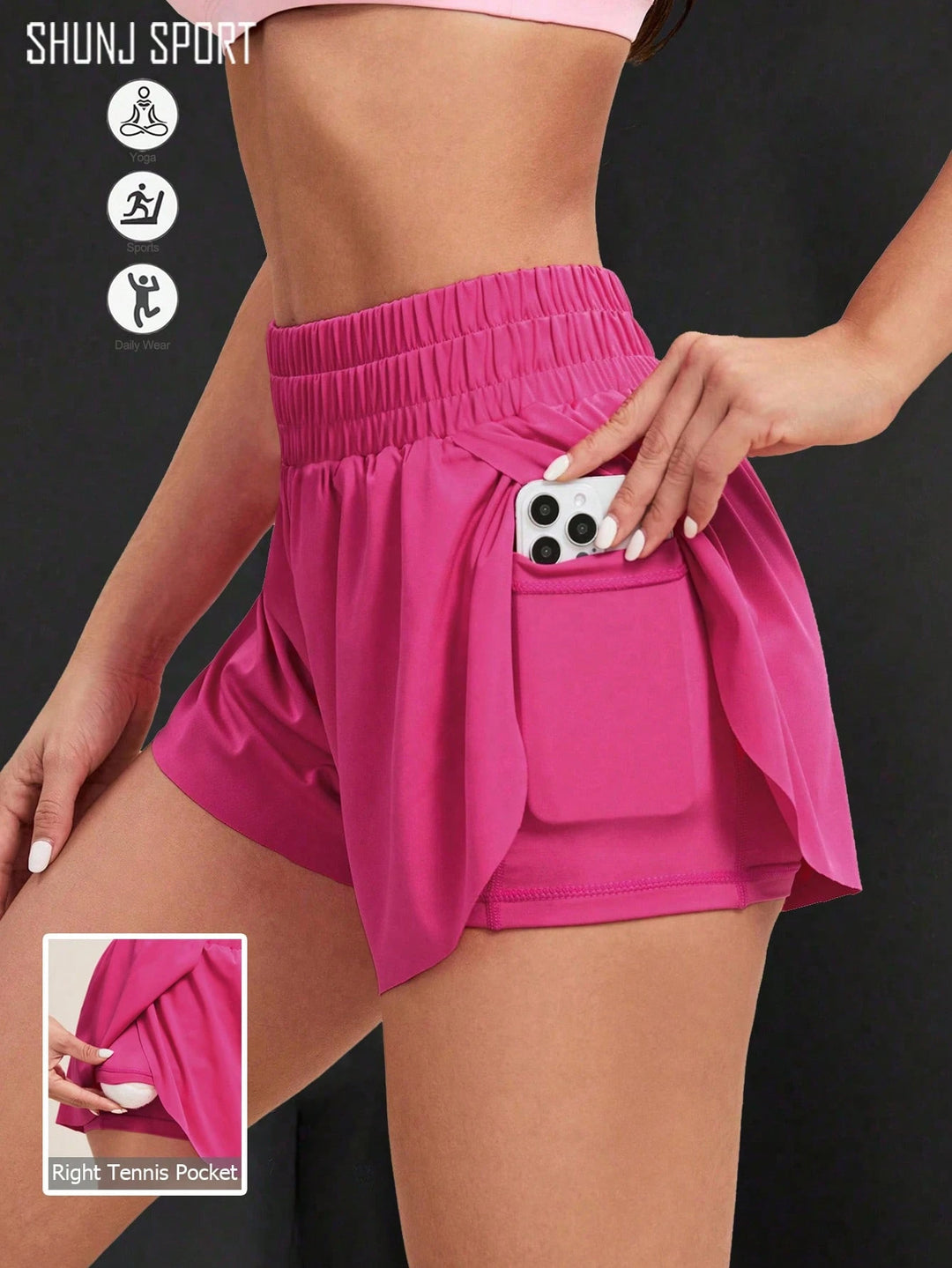 Pantaloni scurți SHEIN, roz