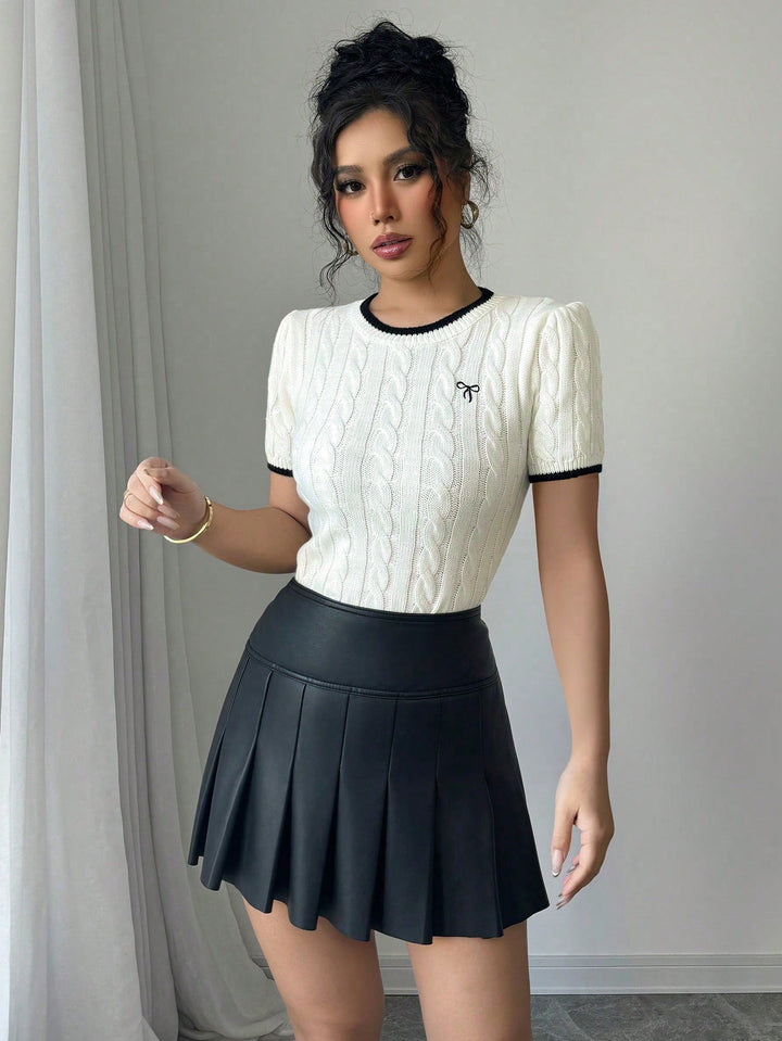 Top tricotat SHEIN, roz