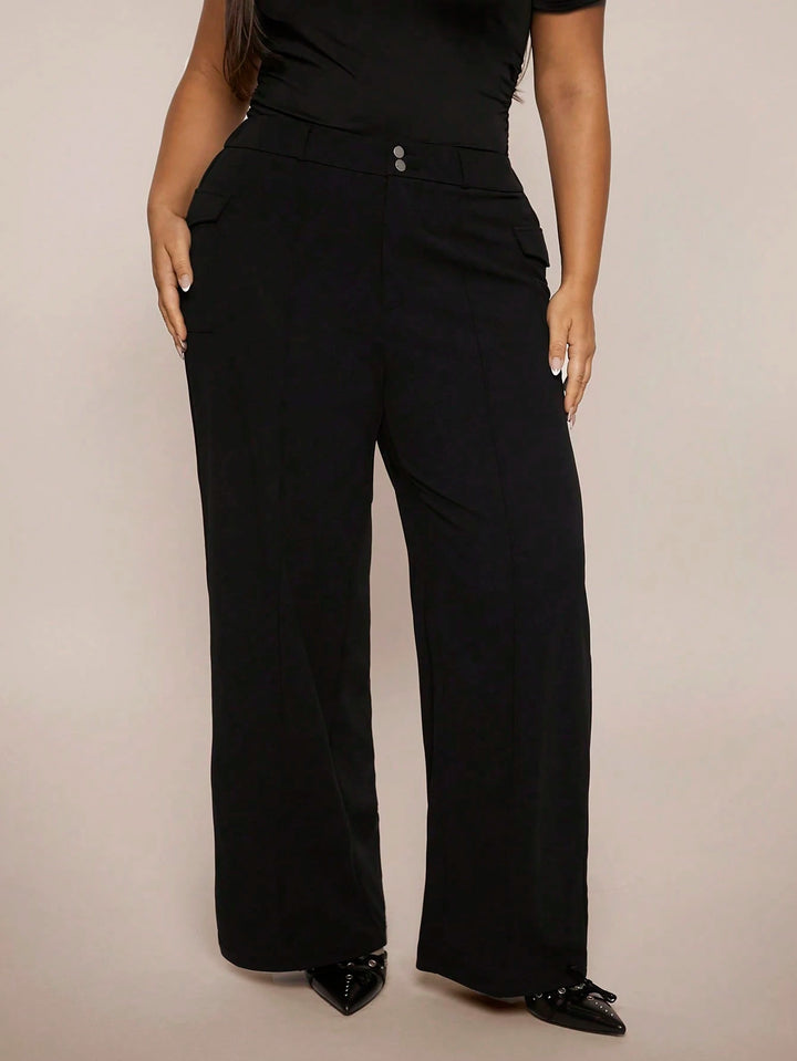 Pantaloni Shein Curve+, negru
