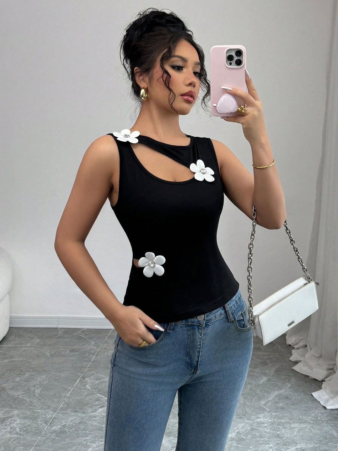 Top SHEIN, negru