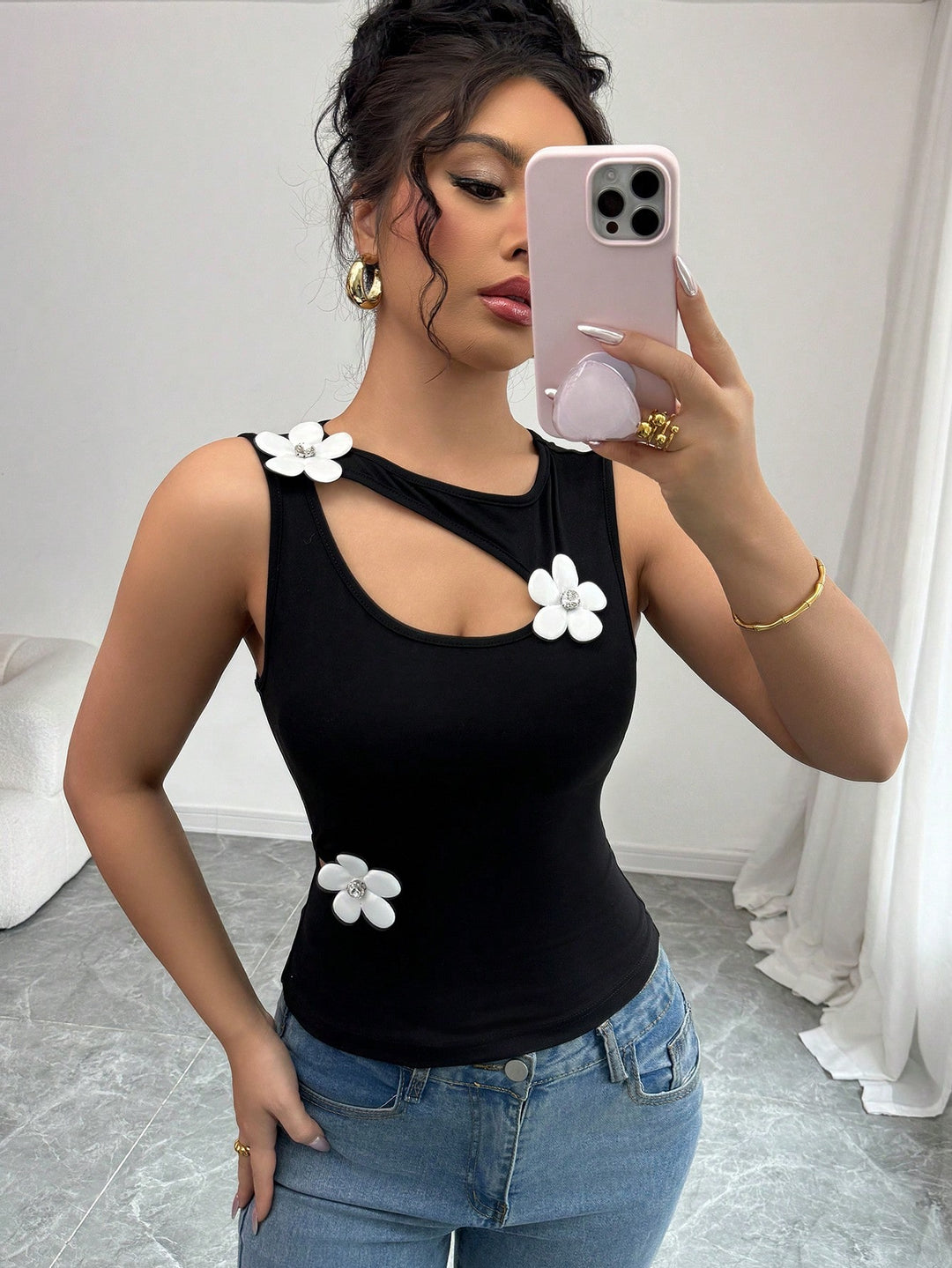 Top SHEIN, negru