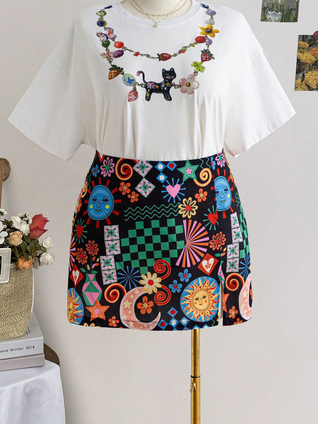 Fustă maxi SHEIN, mix culori