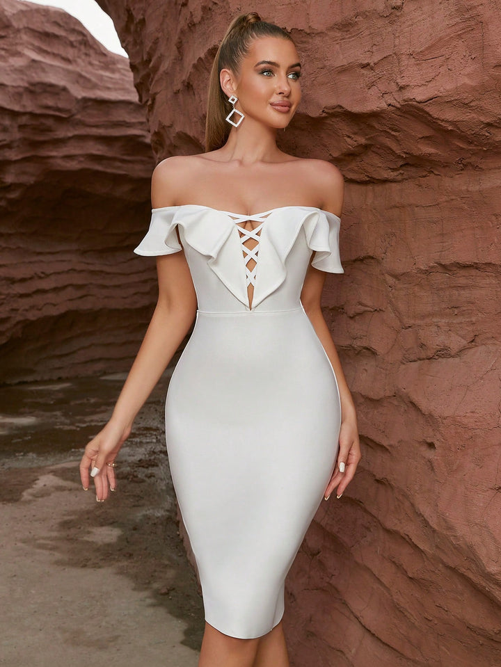 Rochie midi SHEIN, alb