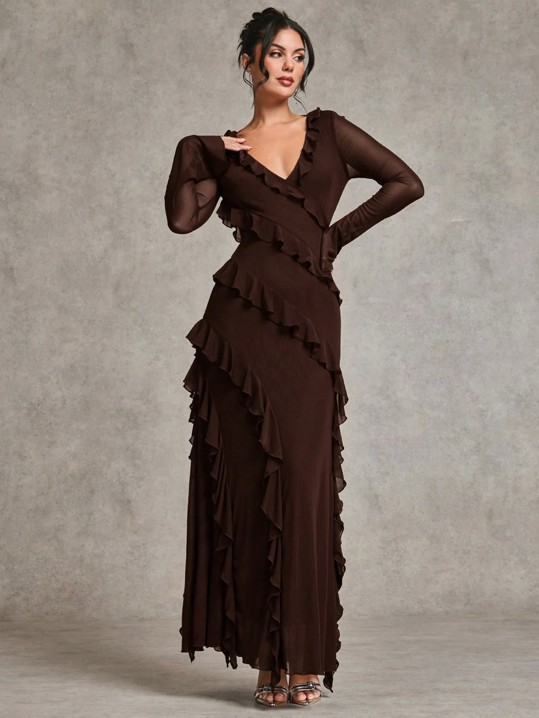 Rochie maxi SHEIN, maro