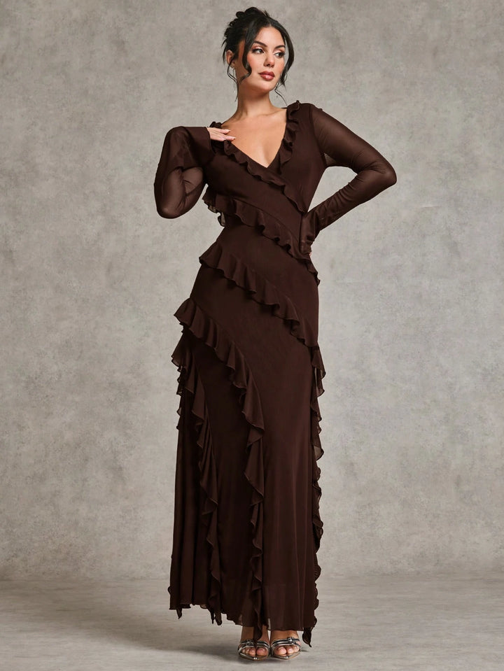 Rochie maxi SHEIN, maro