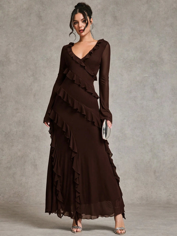 Rochie maxi SHEIN, maro