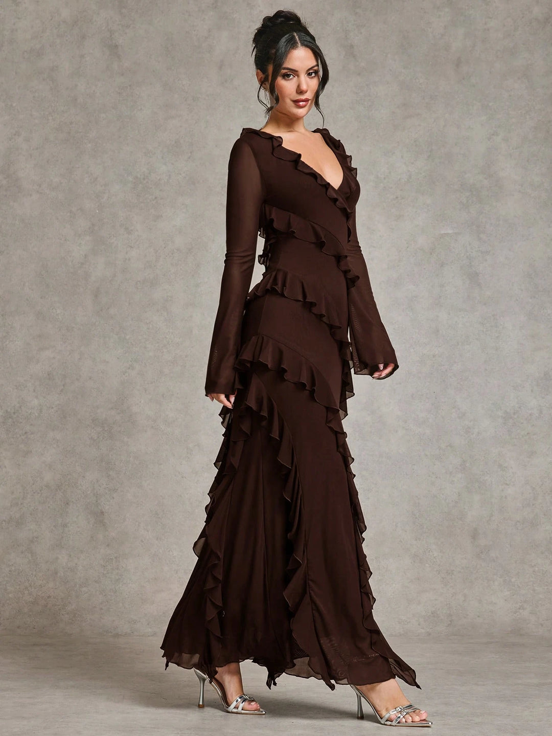 Rochie maxi SHEIN, maro