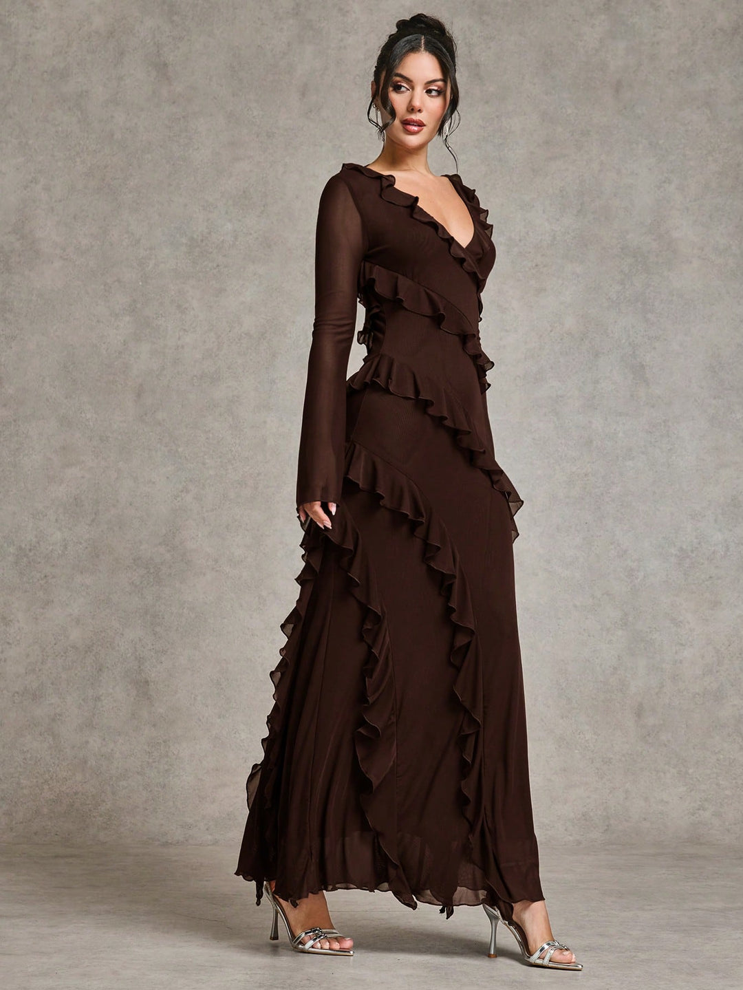 Rochie maxi SHEIN, maro