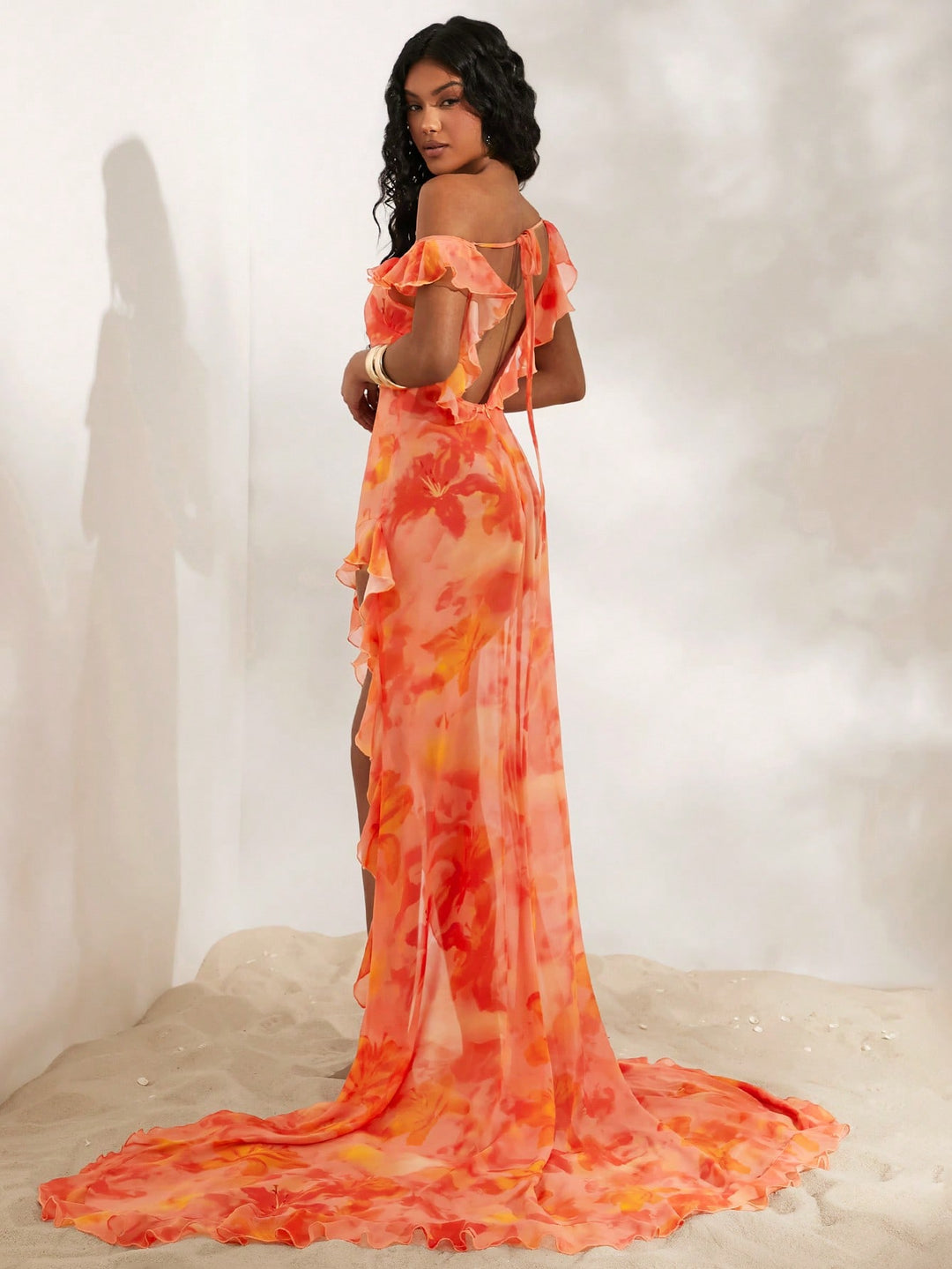 Rochie maxi SHEIN, portocaliu