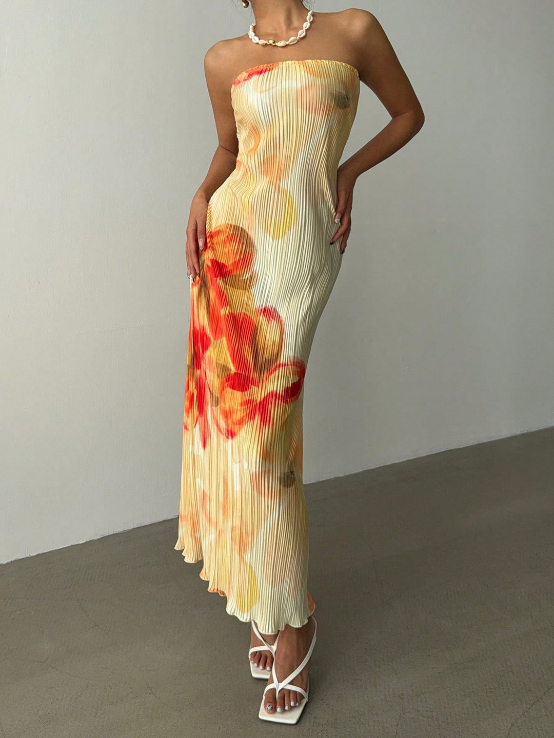 Rochie maxi SHEIN, portocaliu